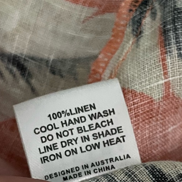 Kivari Bonny Tie Bust Mini Dress Tropical Print Linen puff sleeve US 10 - Picture 7 of 14